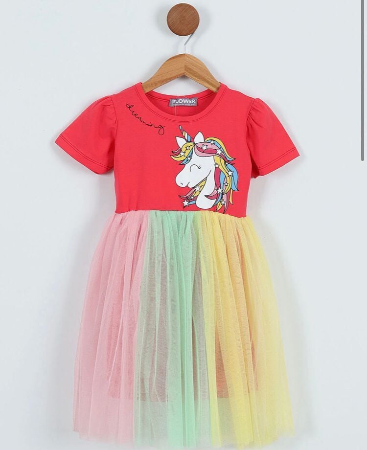 Unicorn Kız Çocuk Tütü Elbise