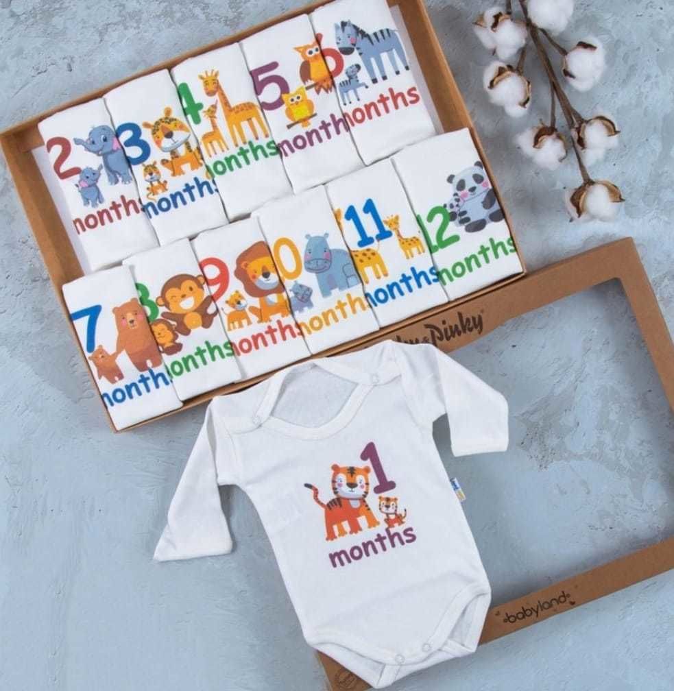 Kaplan Baskılı 12'li Uzun Kollu Çıtçıtlı Badi Bebek Set