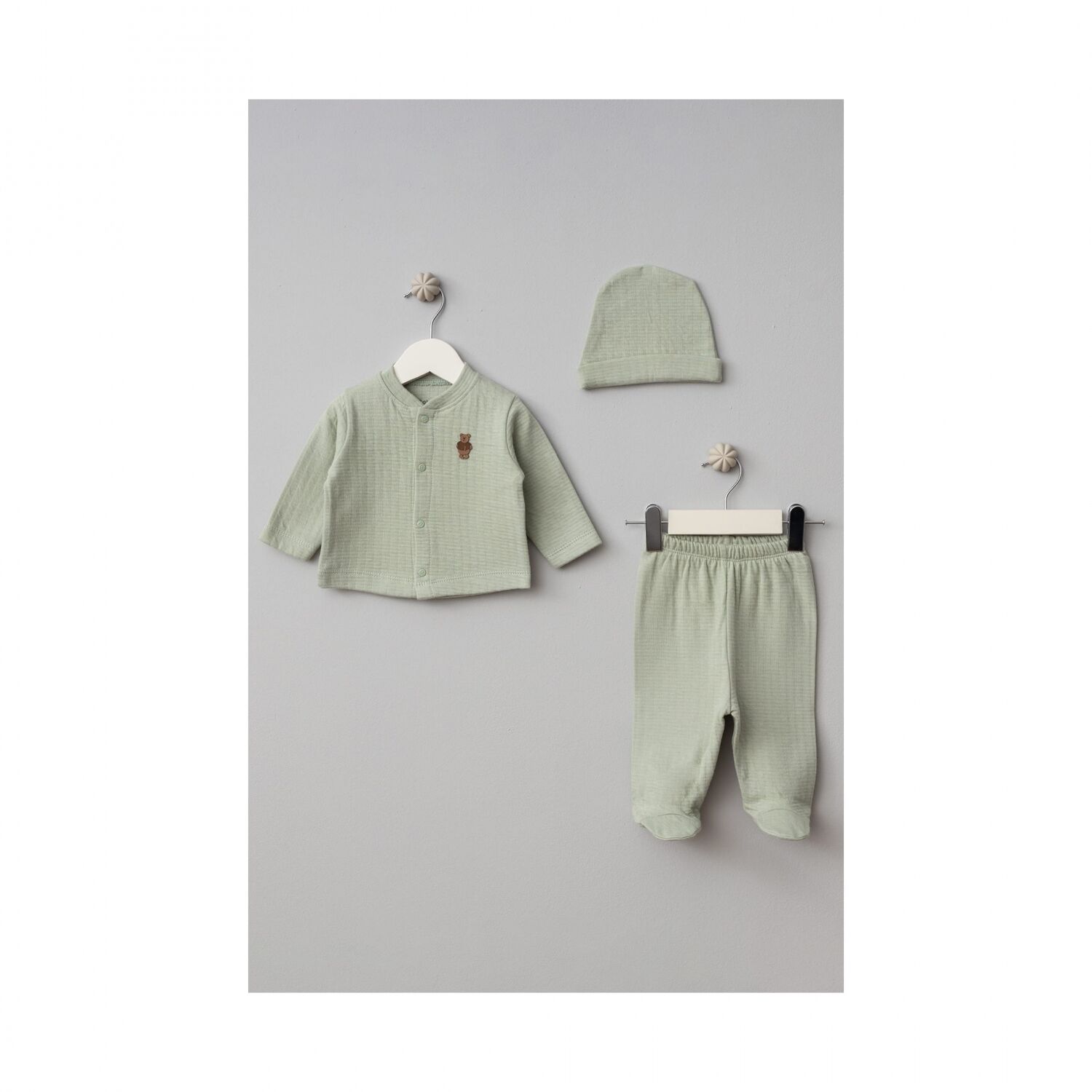 Bebek Zıbın Set 3 Parça Takım Yeşil