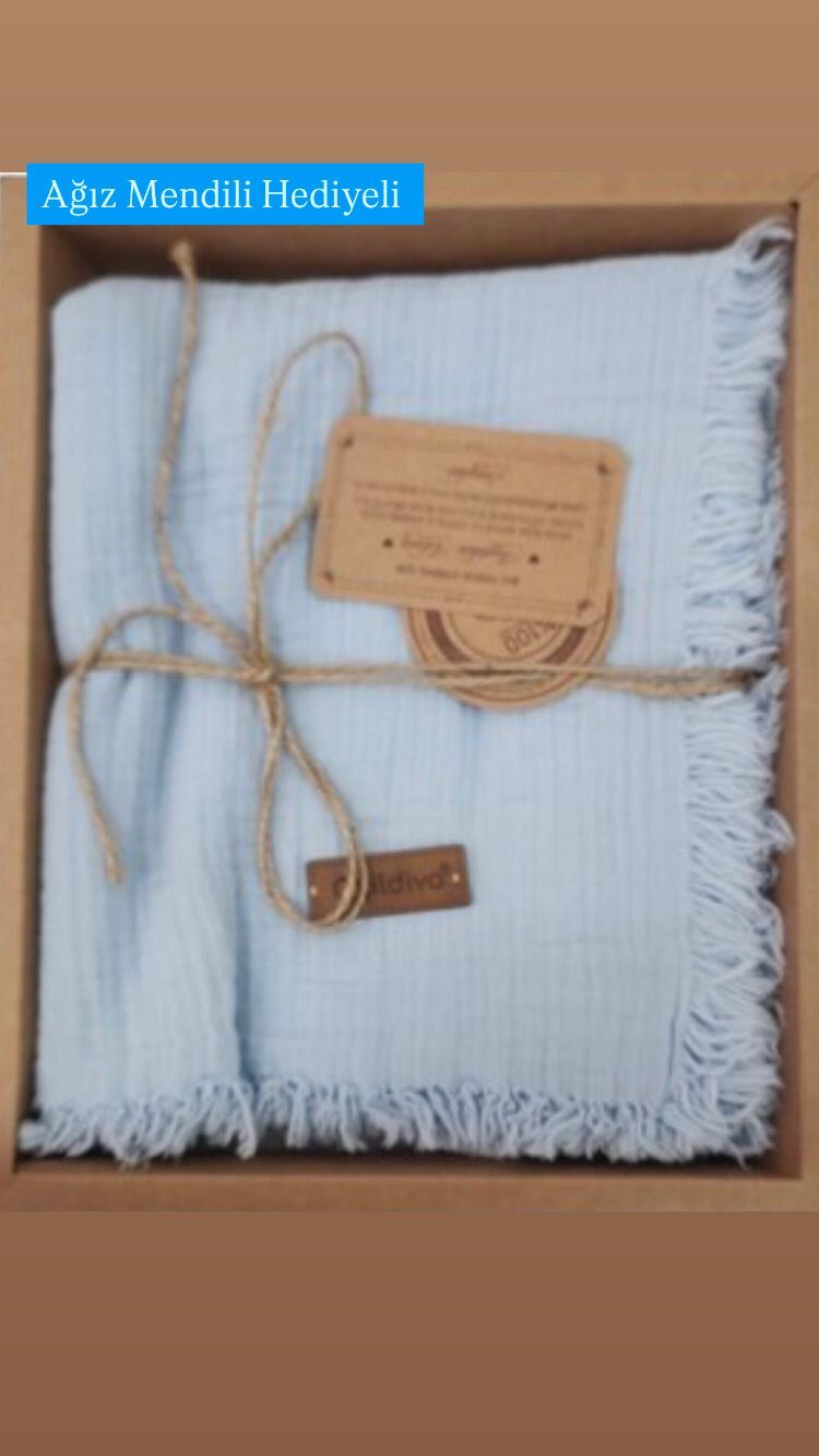 Müslin 2 Kat Yumuşacık Bebek Battaniyesi Mavi