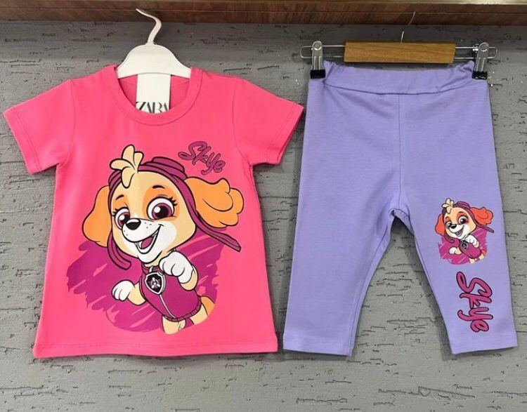 Skye Sevimli Köpek Taytlı Takım Pembe
