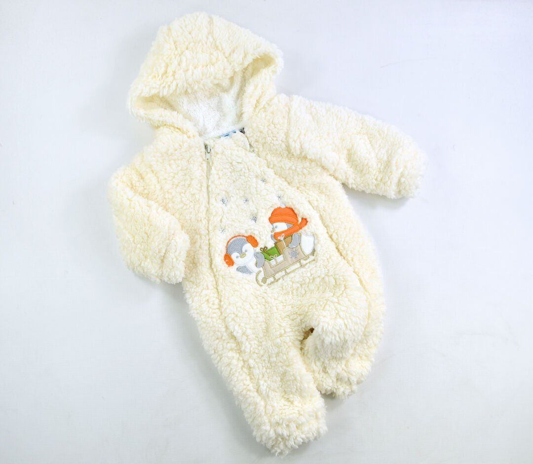 Penguen Desenli Pelüş Bebek Tulum 3-6