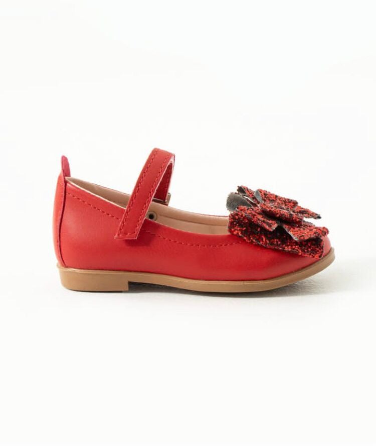 Mia Lui Kız Çocuk Fiyonklu Babet Ayakkabı Kırmızı