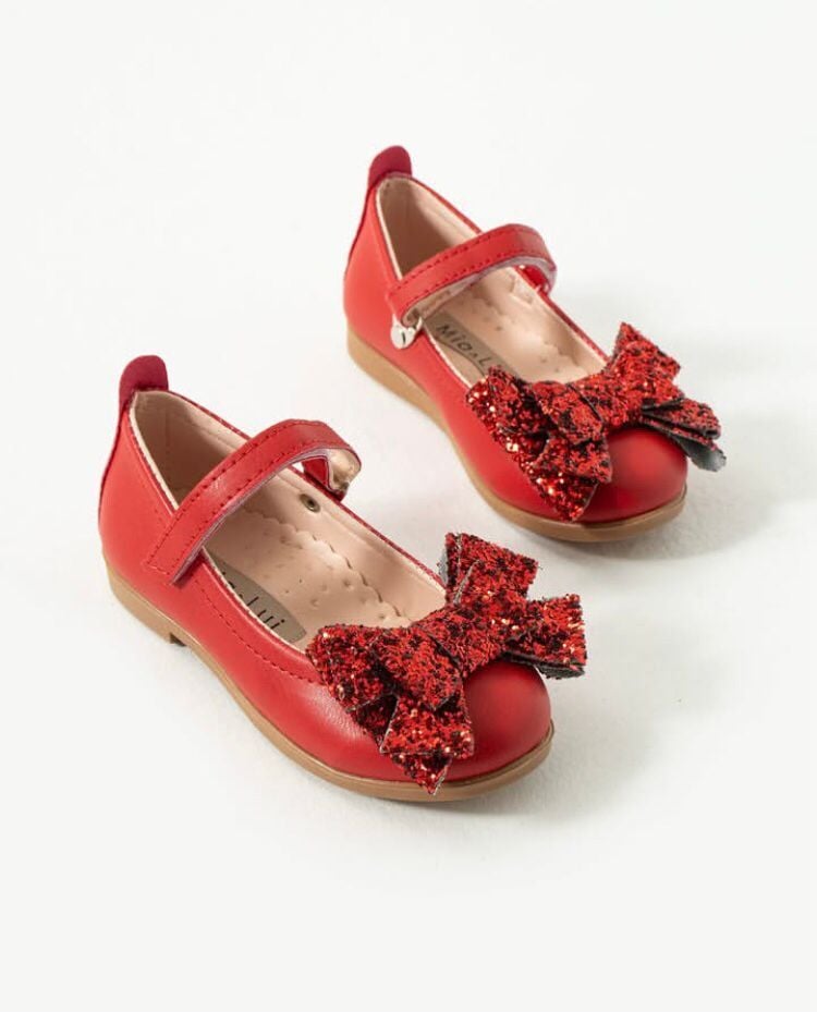 Mia Lui Kız Çocuk Fiyonklu Babet Ayakkabı Kırmızı