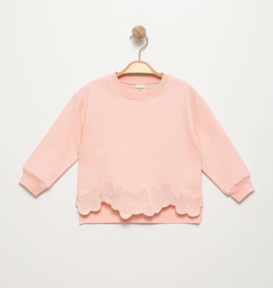Kız Çocuk Uzun Kollu %100 Pamuk Sweat