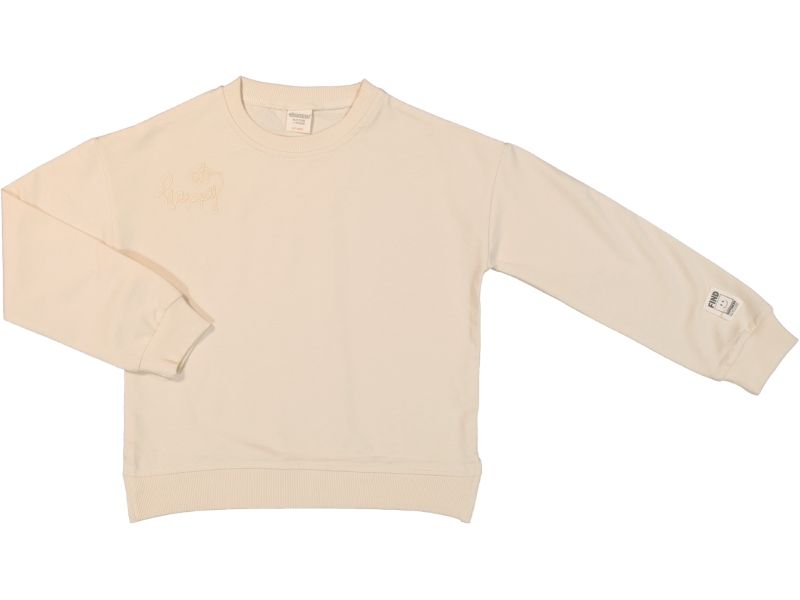 Happy İşlemeli Uzun Kollu %100 Pamuk Kız Çocuk Sweat