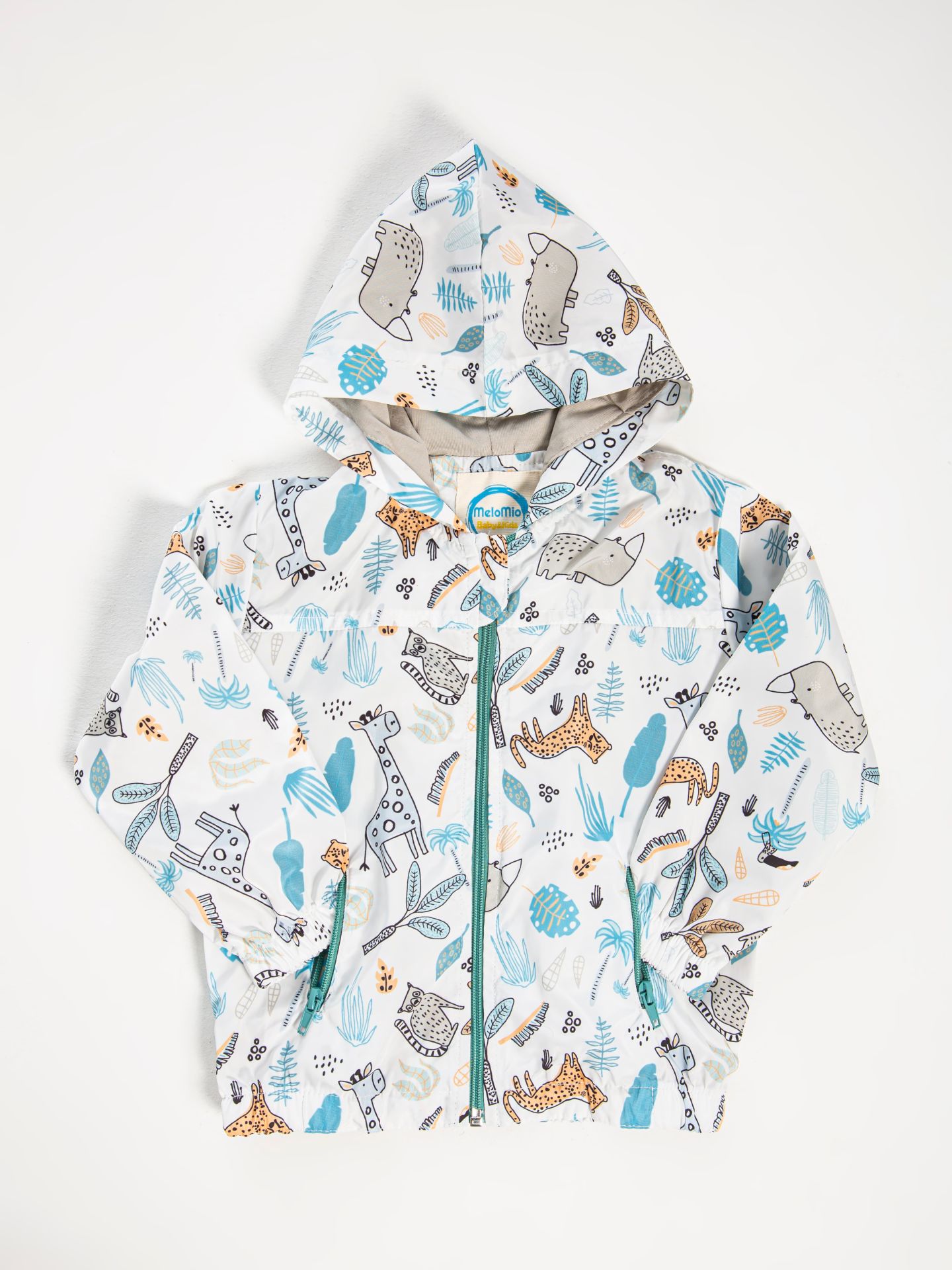 Kapüşonlu Mevsimlik Çocuk Yağmurluk  Penye Pamuk Astarlı