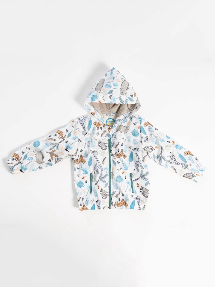 Kapüşonlu Mevsimlik Çocuk Yağmurluk  Penye Pamuk Astarlı