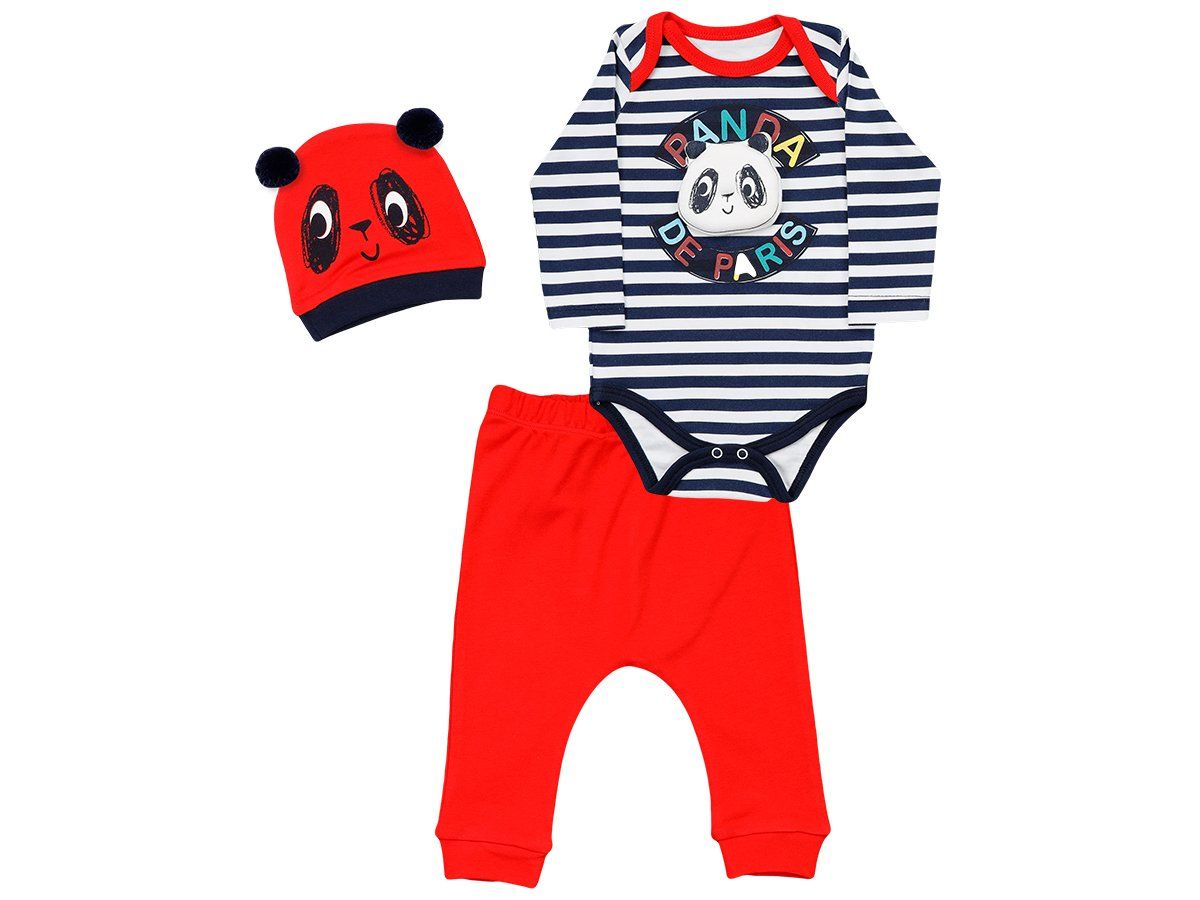 Miniworld Panda Baskılı Alt Üst Bebek Badili Takım