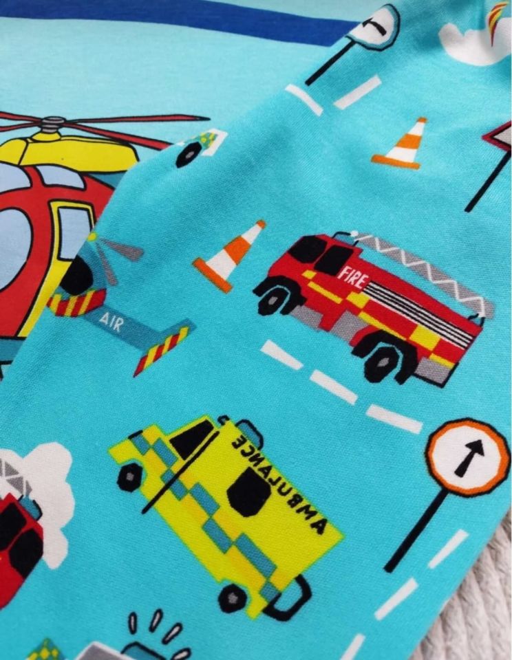 Helikopter Detaylı %100 Pamuk Çocuk Pijama Takımı