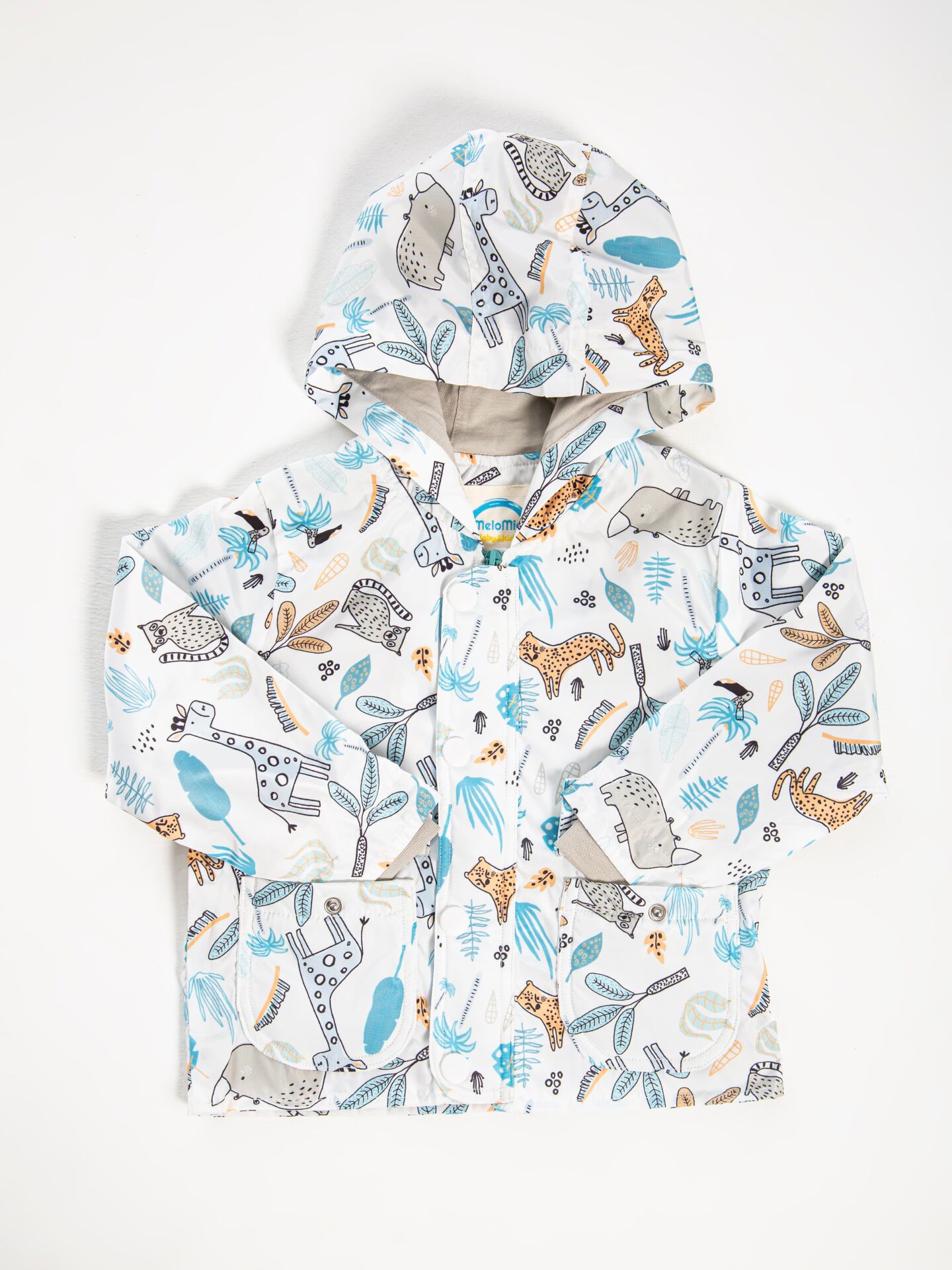 Mevsimlik Çocuk Yağmurluk Penye Pamuk Astarlı Çıtçıtlı