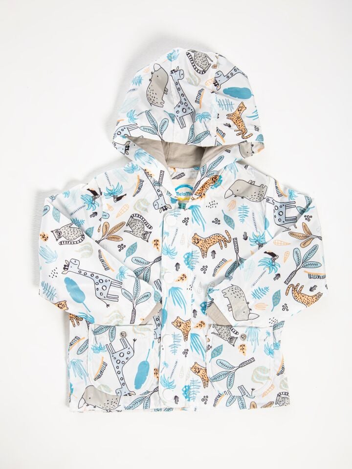 Mevsimlik Çocuk Yağmurluk Penye Pamuk Astarlı Çıtçıtlı