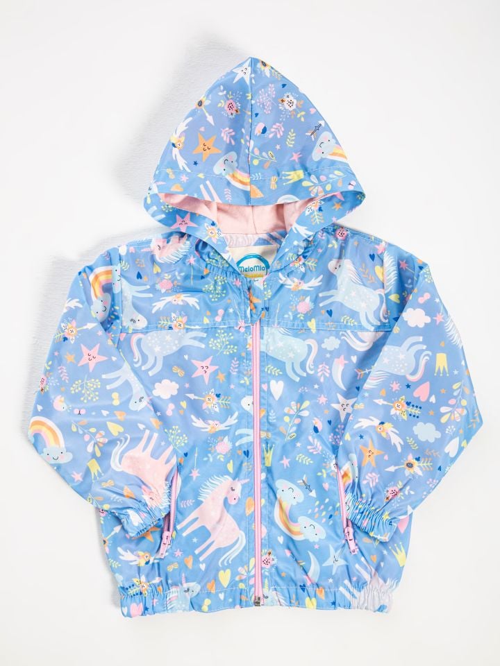 Kapüşonlu Unicorn Çocuk Yağmurluk Penye Pamuk Astarlı