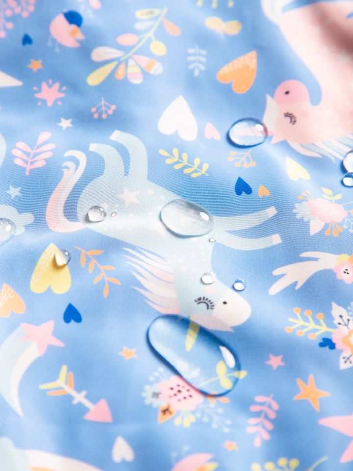 Kapüşonlu Unicorn Çocuk Yağmurluk Penye Pamuk Astarlı