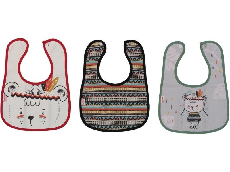 Kızılderili Desenli Bebek Mama Önlüğü