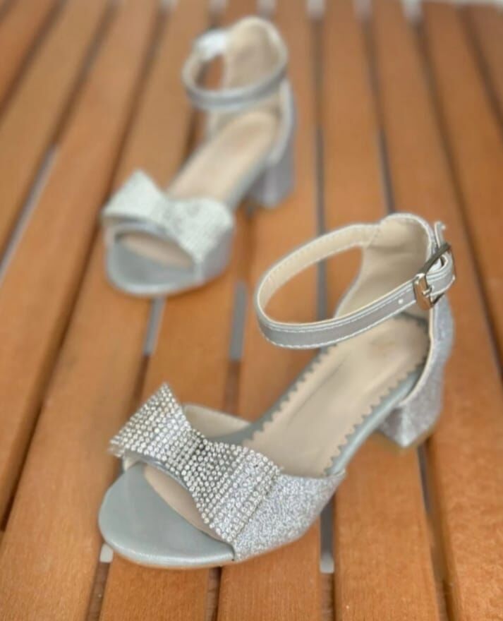 Mia Lui Işıklı  Simli Kız Çocuk Topuklu Ayakkabı