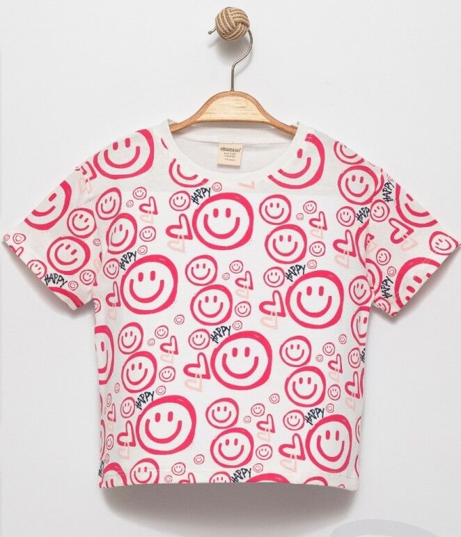 Happy Baskılı Kısa Kollu Tshirt