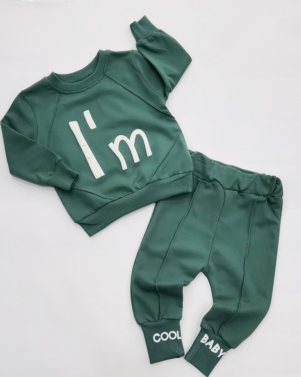 Zeo Kids I'm Cool Baby Baskılı Alt Üst Bebek Takım 2'li