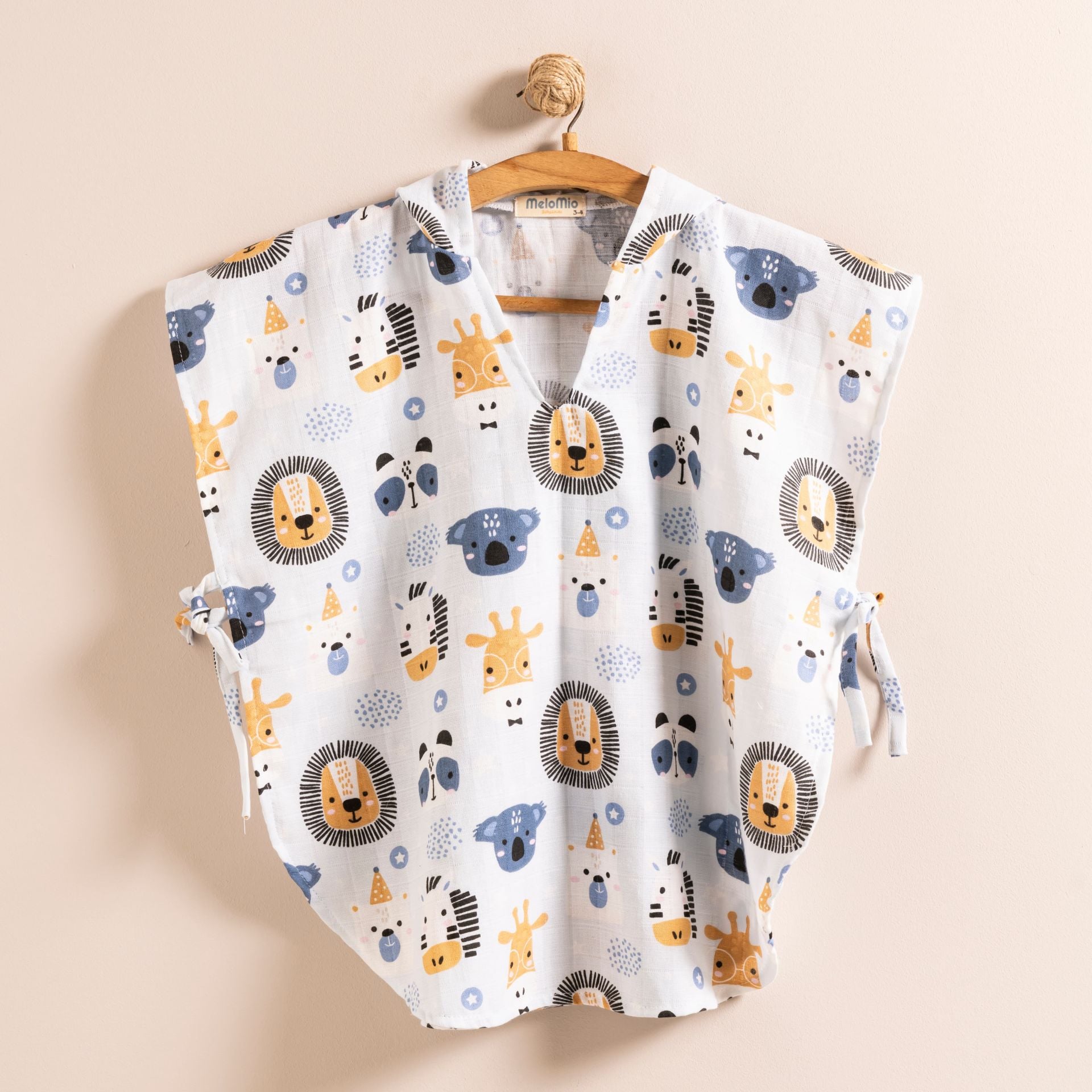 Organik Müslin Panço Bebek Çocuk Plaj Panço Koala