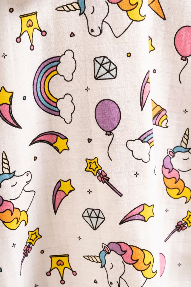 Organik Müslin Panço Bebek Çocuk Plaj Panço Unicorn