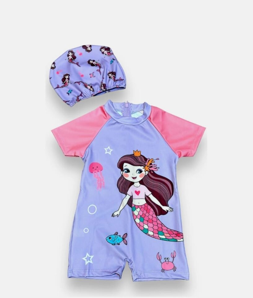 UV Korumalı Kız Çocuk Mayo