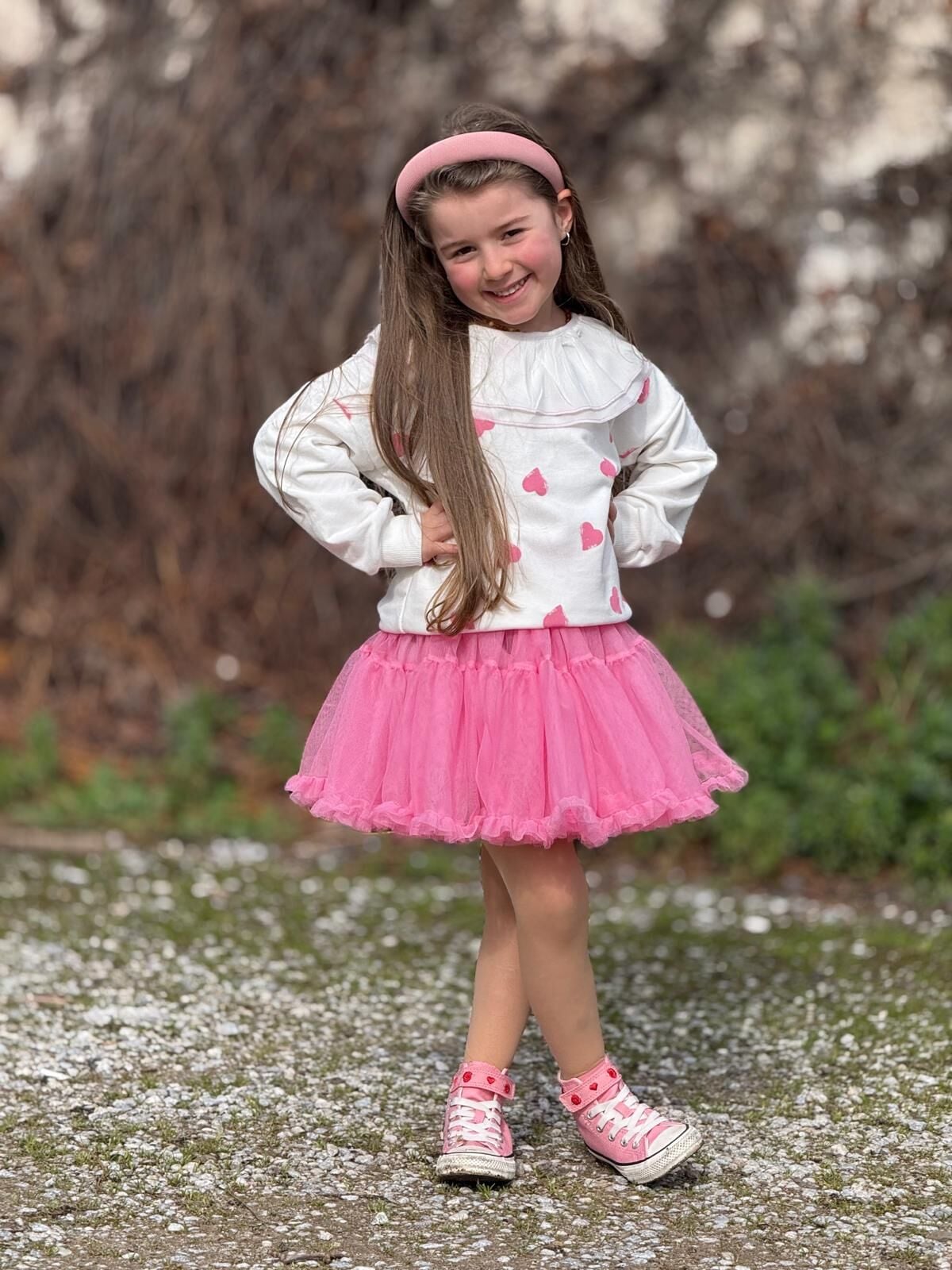 Yaka Detaylı Kalpli Tütü Etekli Takım