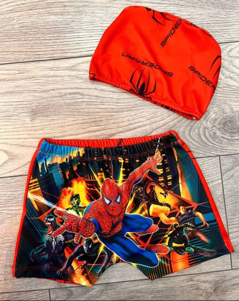Spirderman Desenli Boneli Çocuk Mayo Şort