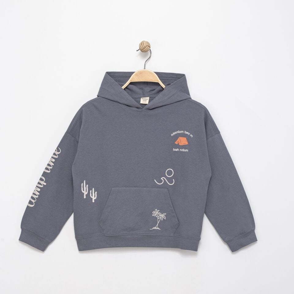 Camp Time Baskılı Çocuk Sweatshirt