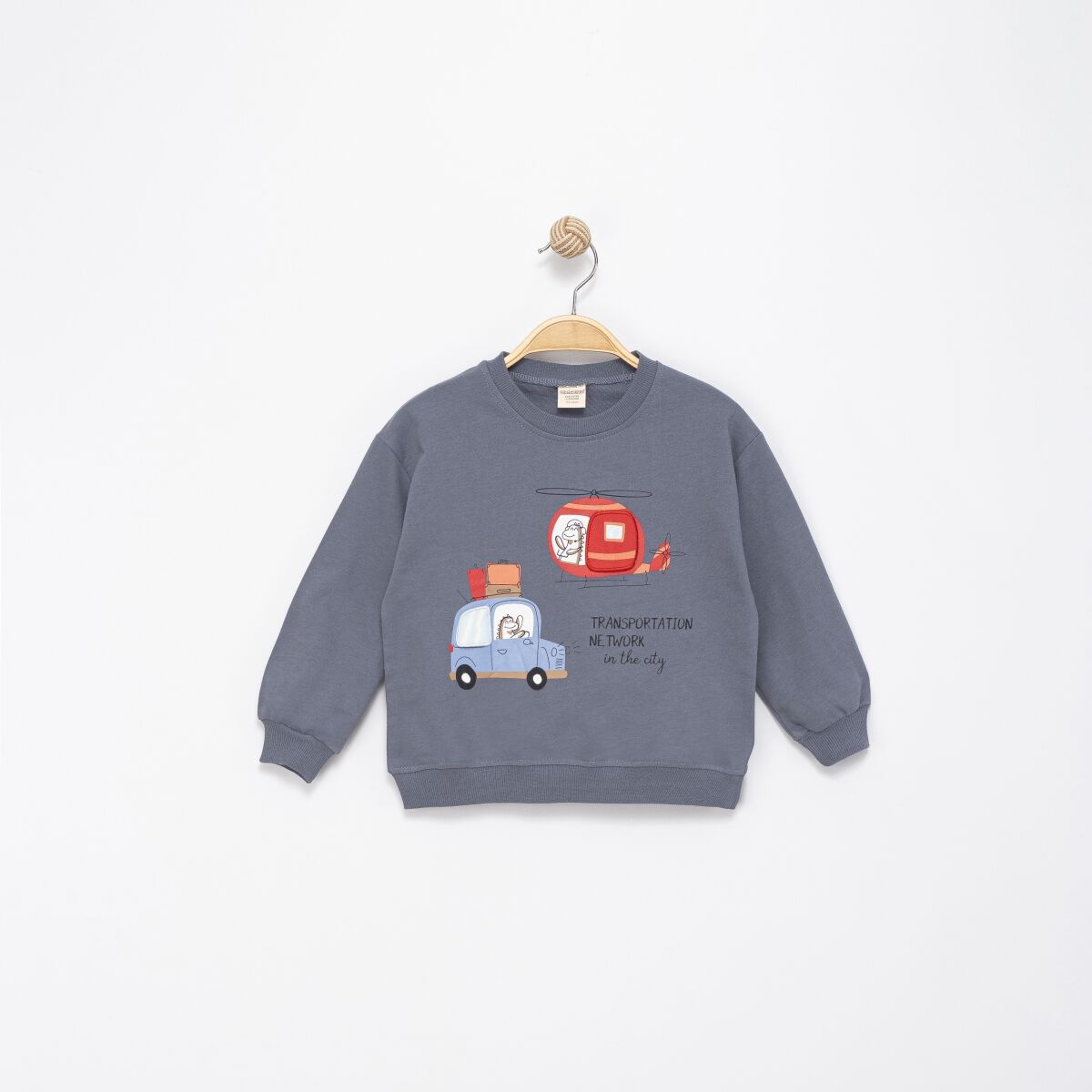 Transportatıon Time Baskılı Çocuk Sweatshirt