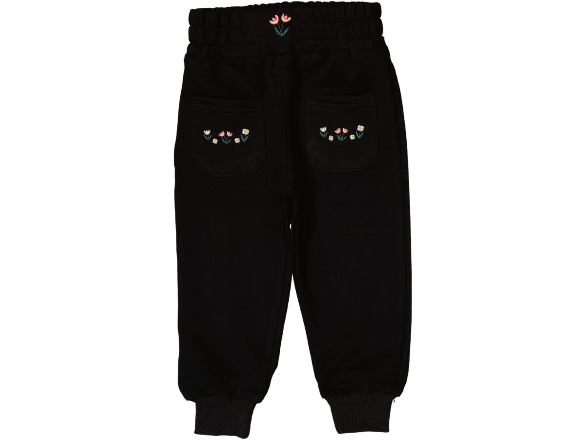 Önü Cepli Ve Kemer Ortası Çiçek Nakışlı Eşofman Altı