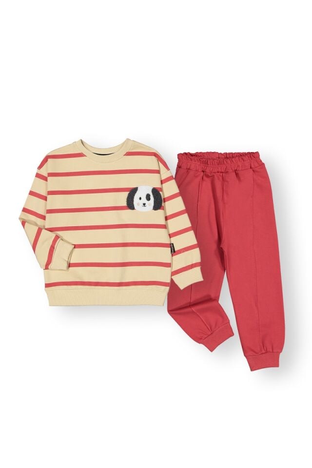 Süzene Köpek Nakışlı Penye Çocuk Takım