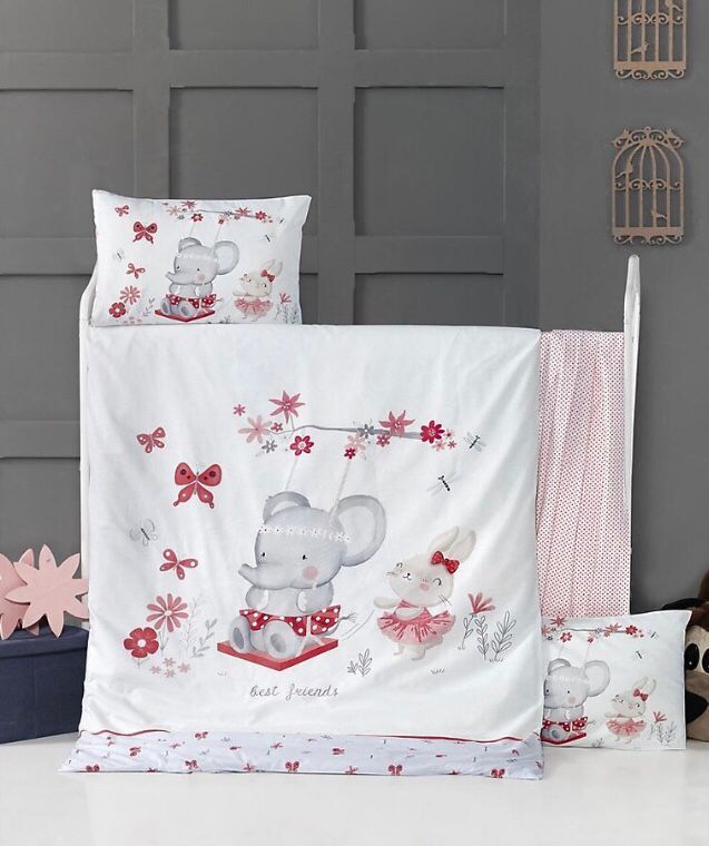 Sevimli Tasarım %100 Pamuk Bebek Nevresim Takımı