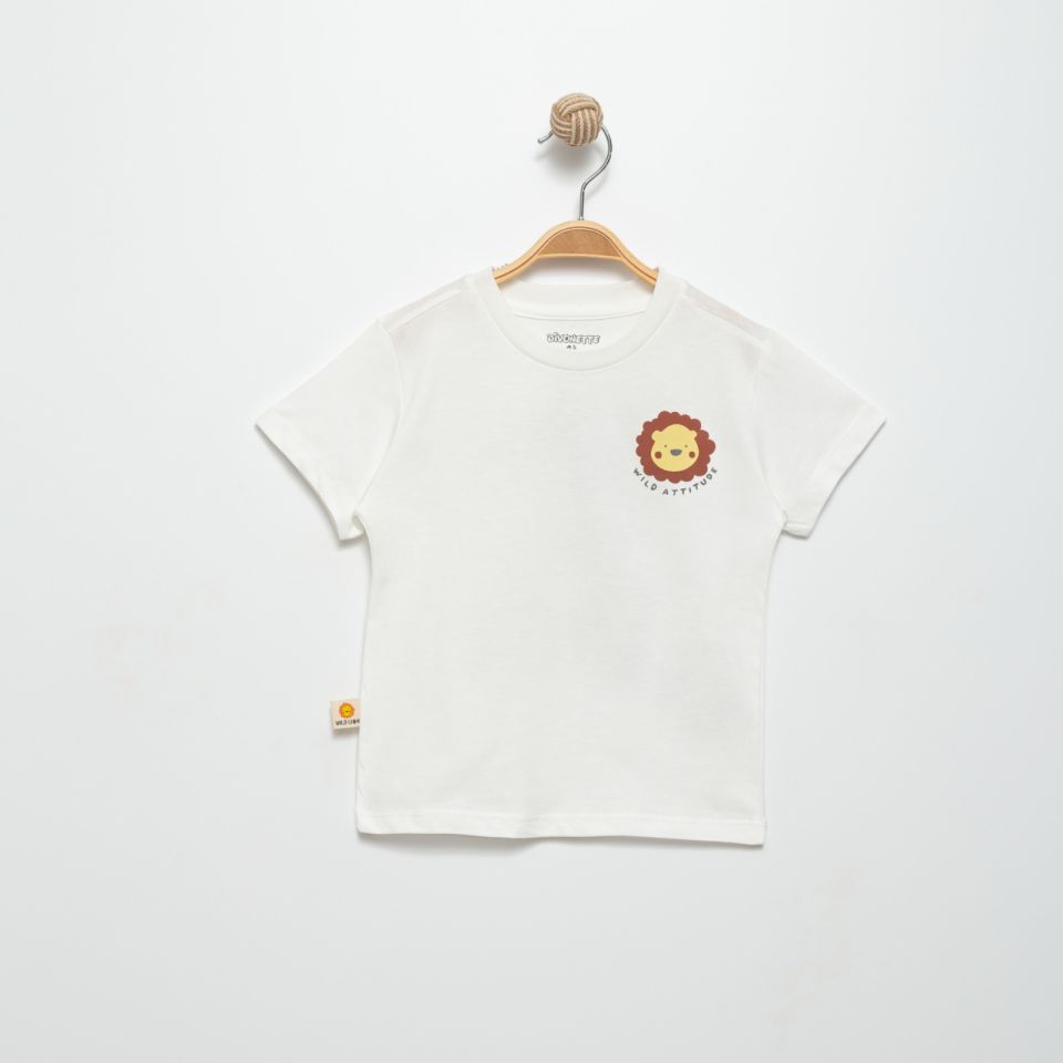 Aslan Baskılı %100 Pamuk Terletmez Tshirt