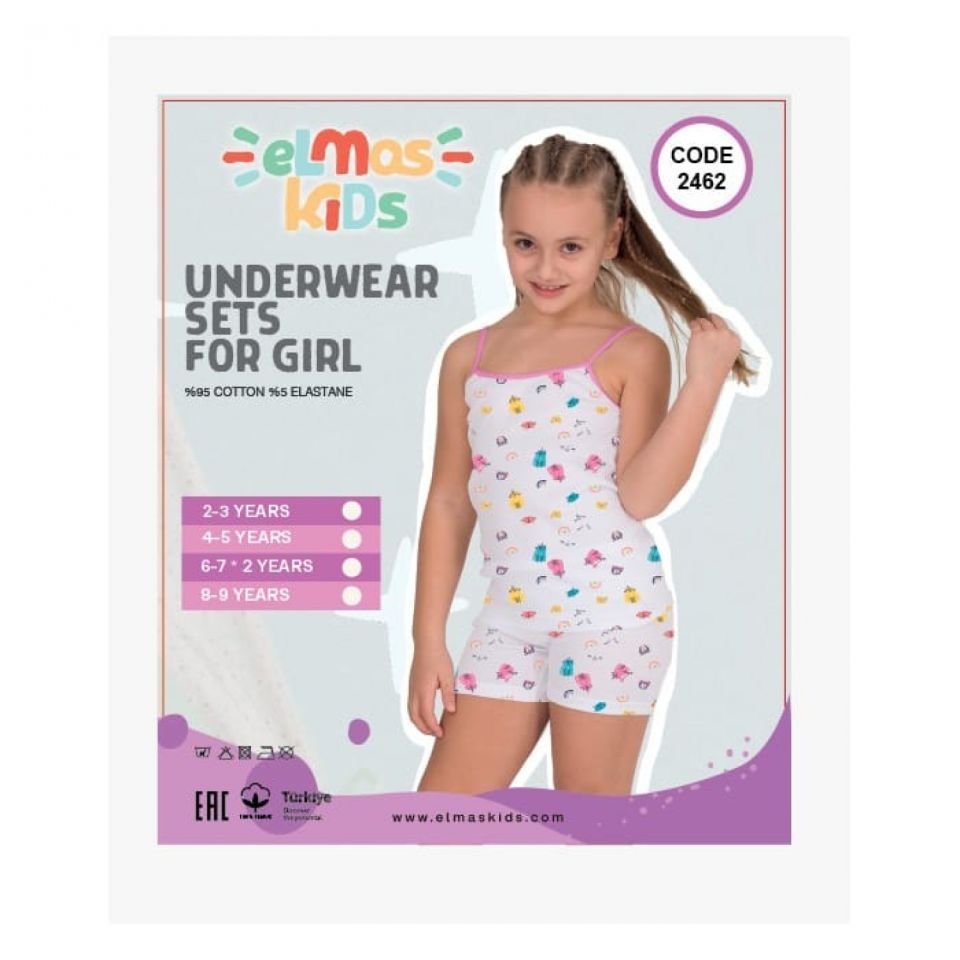 Kedi Desenli Pamuklu Atlet Boxer İkili İç Giyim Set