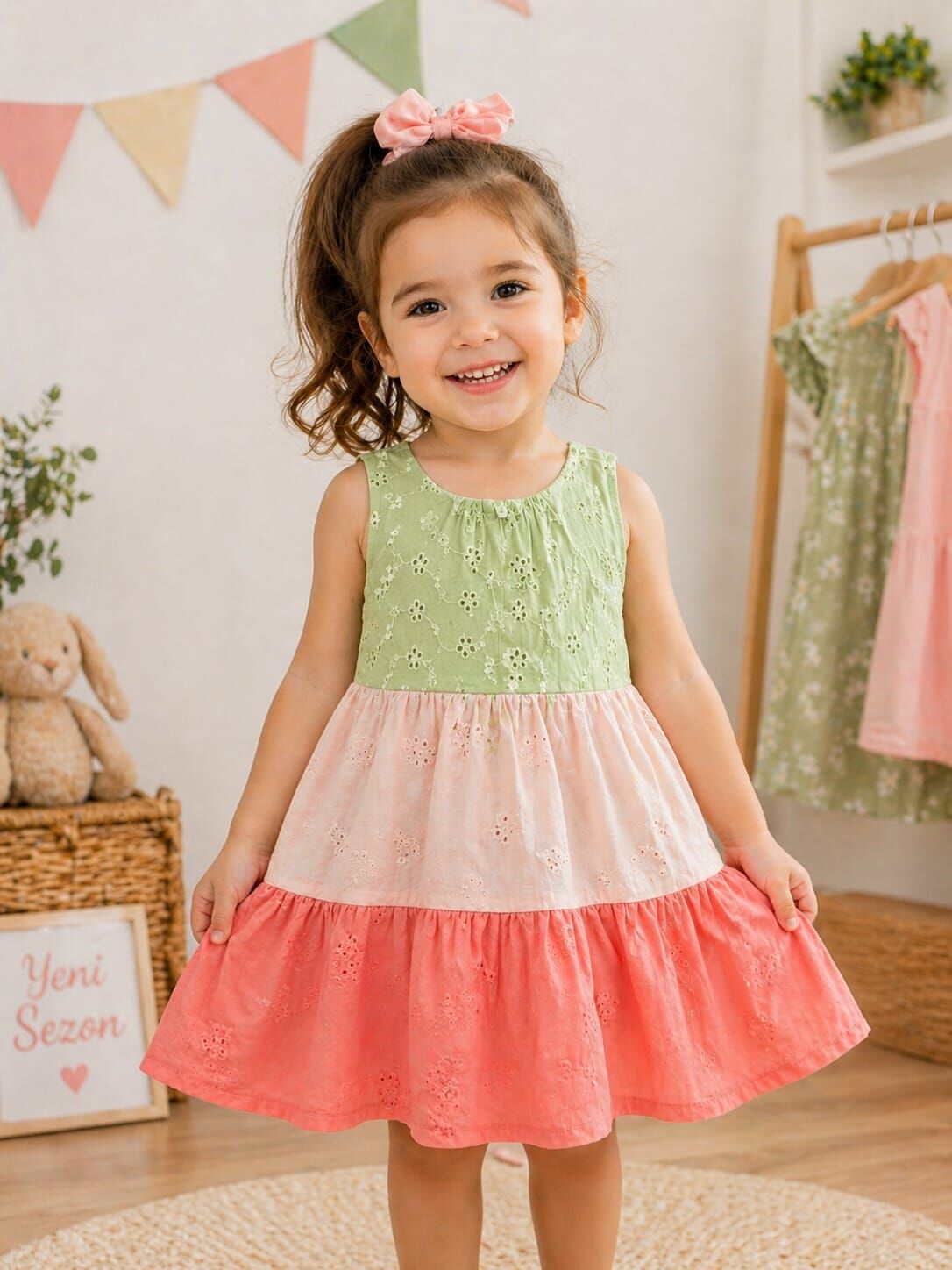 Müslin %100 Pamuk İşlemeli Elbise