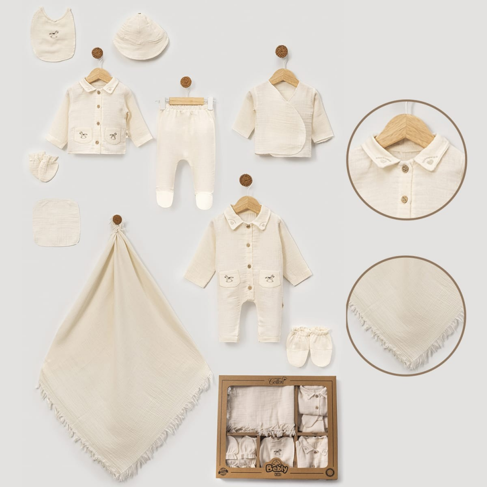 Müslin Sallanan At Nakışlı 10 Lu Yenidoğan Hastane Çıkışı