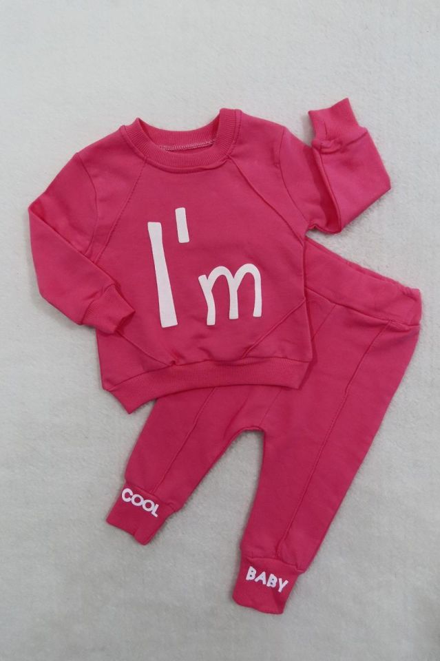 Zeo Kids I'm Cool Baby Baskılı Alt Üst Bebek Takım 2'li 6-9