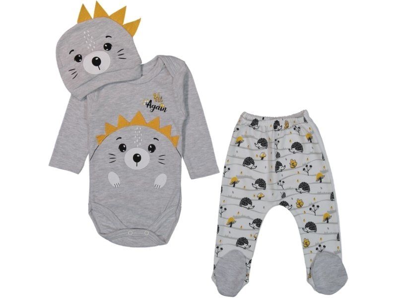 Babycan Kirpi Baskılı Alt Üst Bebek Badili Takım 3-6