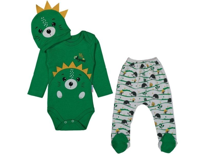 Babycan Kirpi Baskılı Alt Üst Bebek Badili Takım 3-6