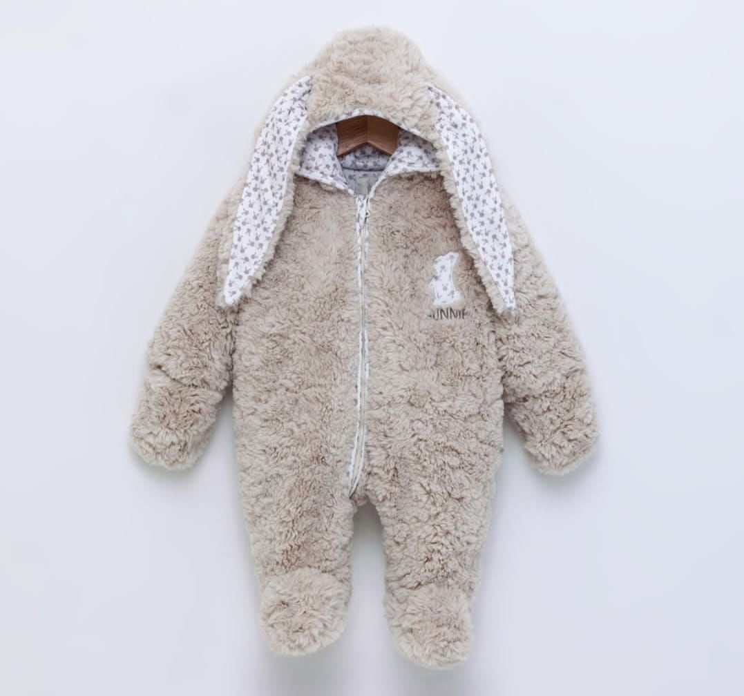 Peluş Yumuşacık Eldivenli Bebek  Dış Giyim Tulumu