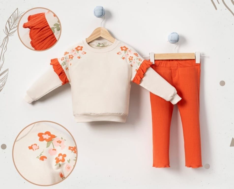 Fırfır Detaylı Kız Çocuk Alt Üst Takım