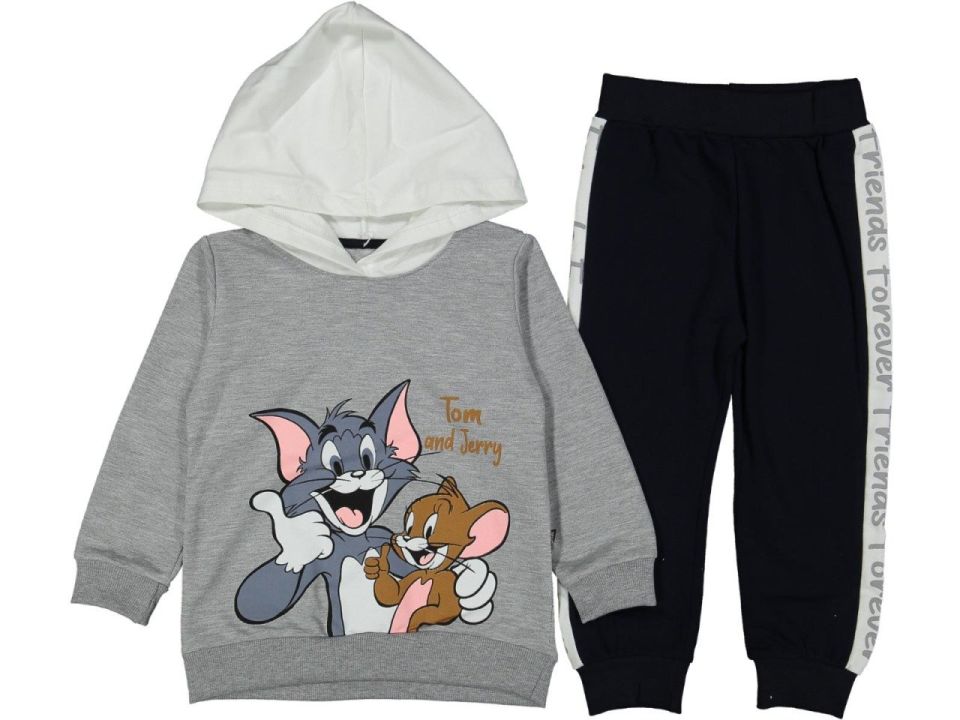 Tom Jerry Çocuk Eşofman Takımı Gri 2 Yaş