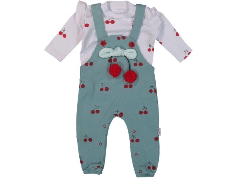 Kiraz Desenli Bebek Tulum 3-6