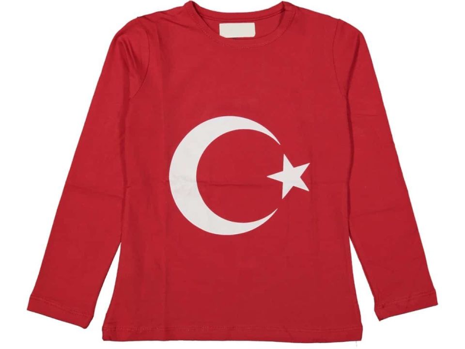 Ay Yıldızlı Uzun Kol Çocuk T-shirt