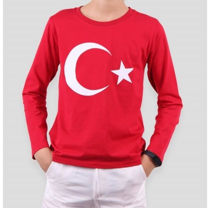 Ay Yıldızlı Uzun Kol Çocuk T-shirt 8 Yaş