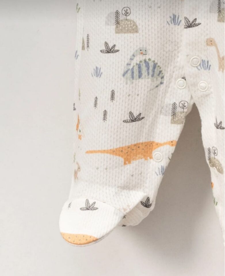 Dinazor Desenli Bebek Tulum %100 Pamuk