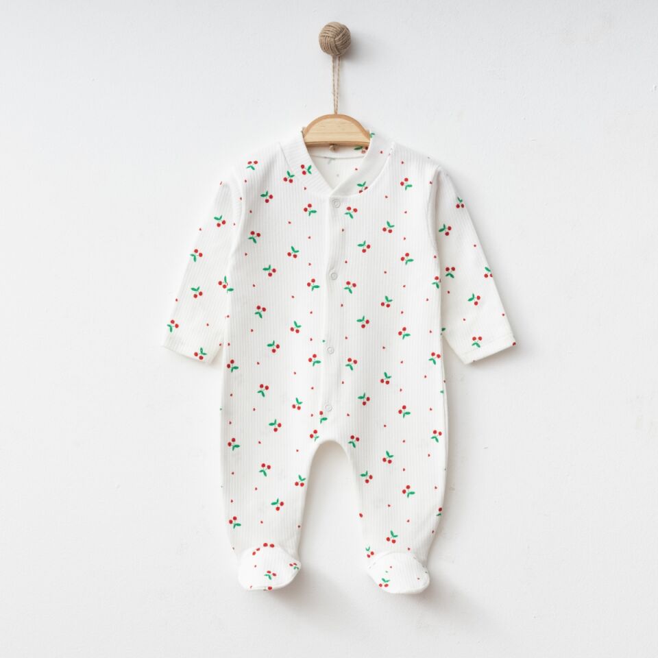 Bebek Tulum Kiraz Baskılı %100 Pamuk