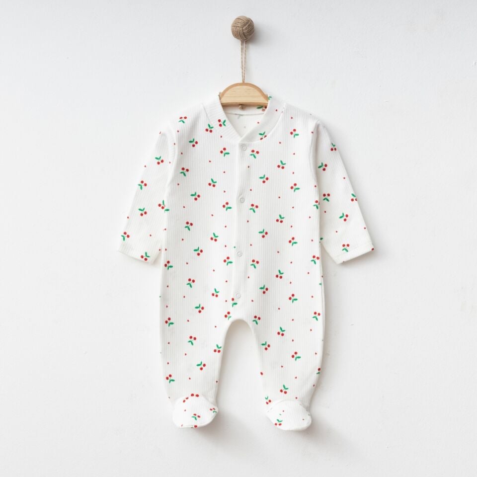 Bebek Tulum Kiraz Baskılı %100 Pamuk