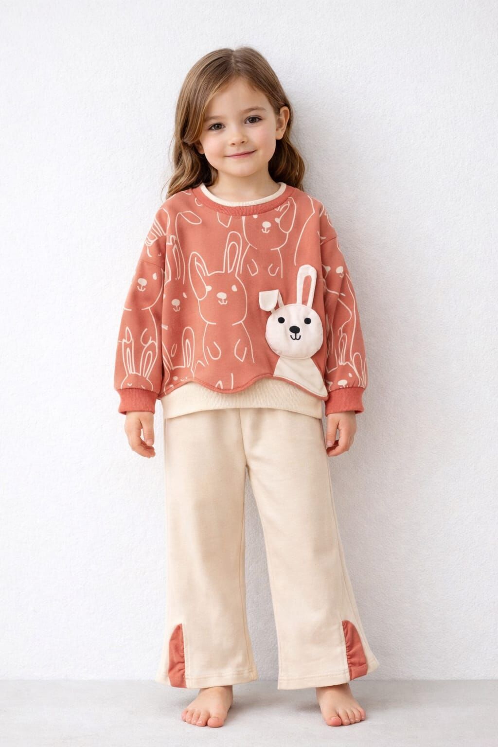 Kız Çocuk Takım İspanyol Paça %100 Pamuk