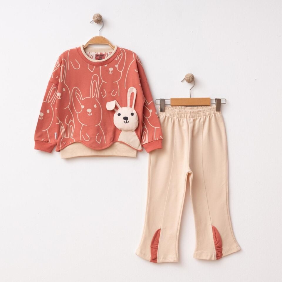 Kız Çocuk Takım İspanyol Paça %100 Pamuk